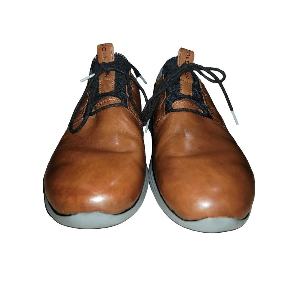 Cole Haan Men's GrandSport Brown Plain Toe Leather Lace Up Sneaker Size 12M‎